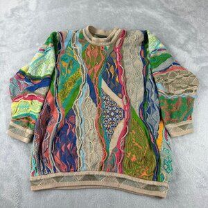 Vintage Coogi Australia Knit  Sweater Women's Size Medium 1/4 Sleeve